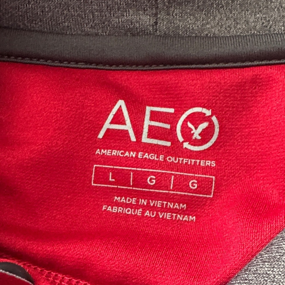 American Eagle Outfitters Red Hoodie with Gray Logo - Picture 3 of 6